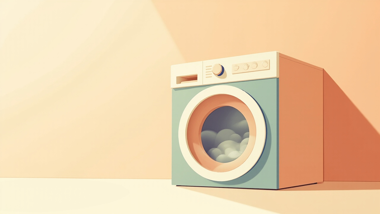Ilustración sobre lavadora eficiente: cómo comparar etiqueta, capacidad y consumo antes de comprar